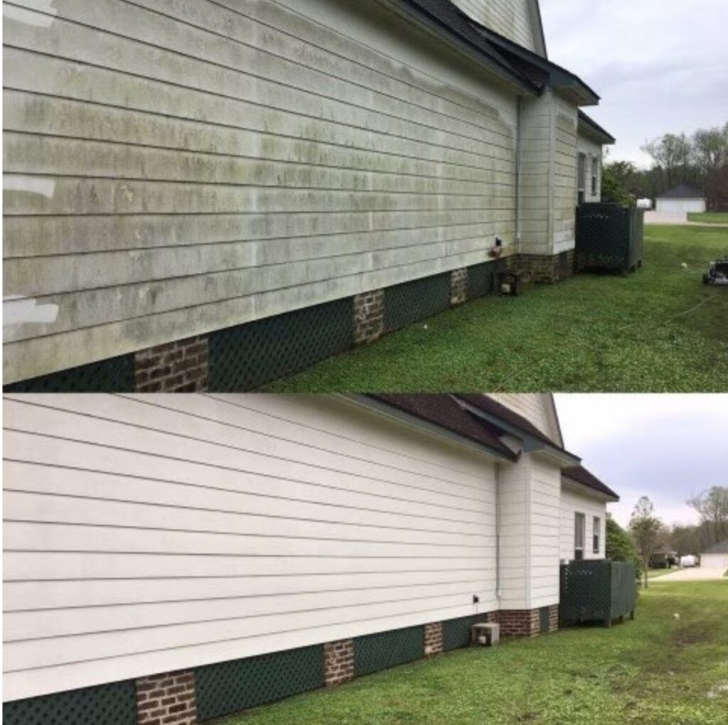denton county soft wash before and after