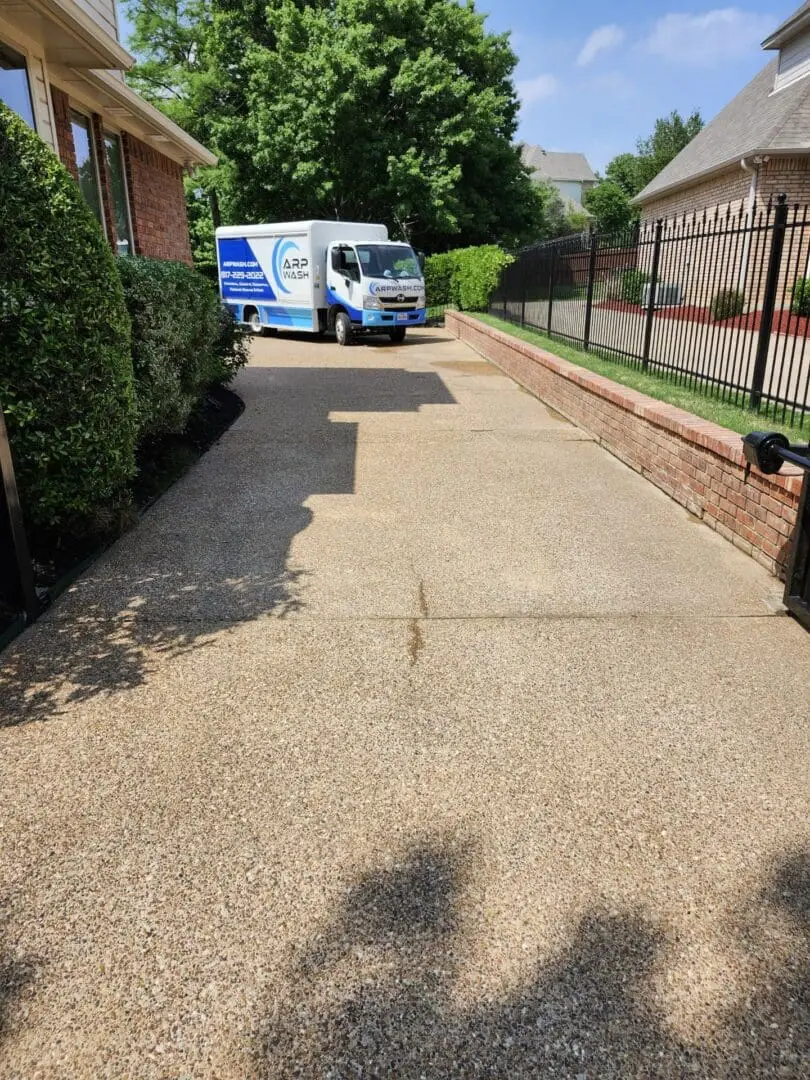 Aggregate Driveway after Power Washing DFW