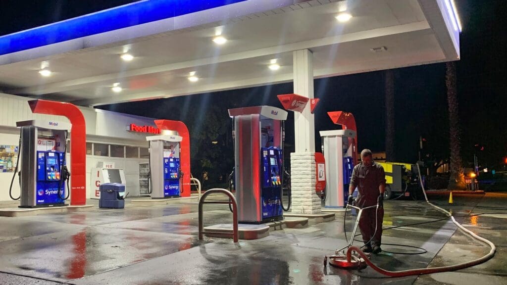 Pressure Washing of DFW Gas Station